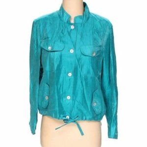 Unear Women's Button-up Shirt/jacket ,turquoise